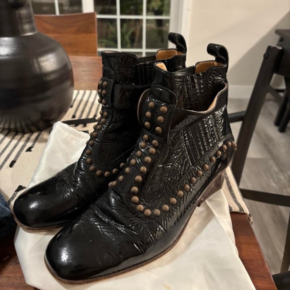 Black Studded Ankle Boots - Picture 1 of 1